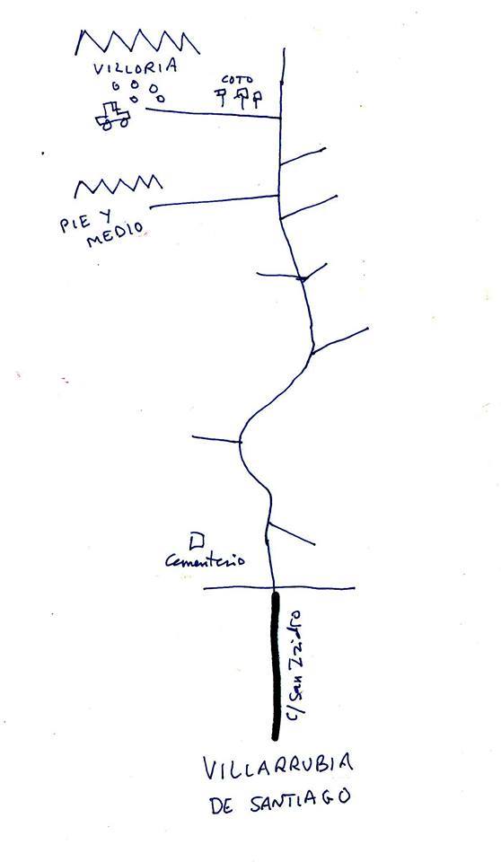 Croquis de localizacion del Despoblado de Villoria. (Fuente: Antonio Martin).